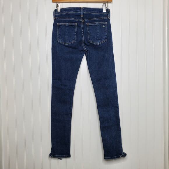 rag & bone Women's Stevie Ankle Bow Tie Skinny Jeans Size 24 Dark Wash Mid Rise - Picture 4 of 10